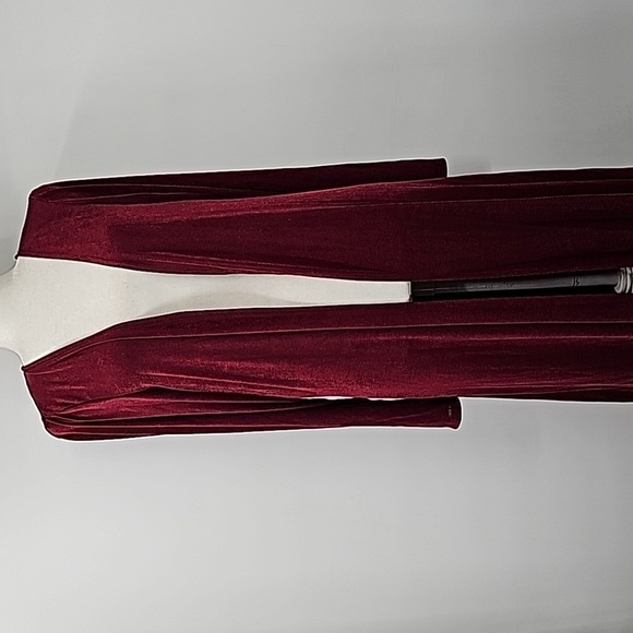 Ashley Stewart Long Maxi Duster Cardigan Liteweight Burgundy Wine Color - Picture 3 of 14